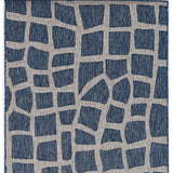 3' X 4' Blue and Gray Abstract Indoor Outdoor Area Rug