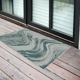 3' X 4' Gray Abstract Indoor Outdoor Area Rug