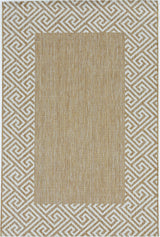 5' X 8' Ivory Geometric Indoor Outdoor Area Rug