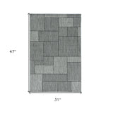 3' X 5' Gray Abstract Indoor Outdoor Area Rug