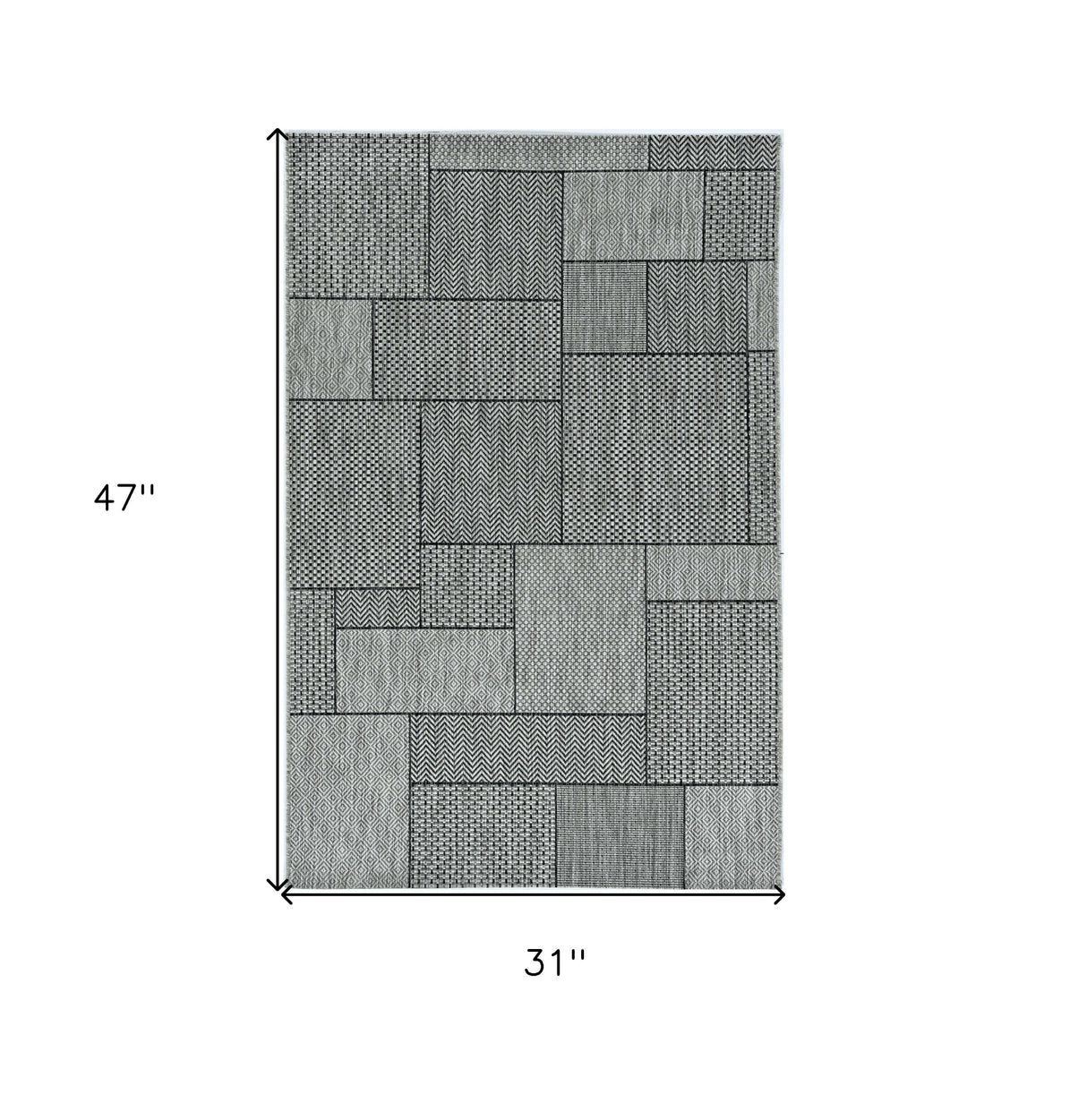 3' X 5' Gray Abstract Indoor Outdoor Area Rug