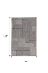 3' X 5' Gray Abstract Indoor Outdoor Area Rug