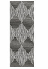 3' X 8' Gray Geometric Indoor Outdoor Area Rug