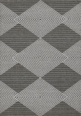 3' X 8' Gray Geometric Indoor Outdoor Area Rug