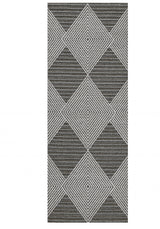 3' X 8' Gray Geometric Indoor Outdoor Area Rug