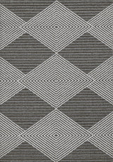 3' X 8' Gray Geometric Indoor Outdoor Area Rug