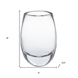 8" Clear Cylinder Crystal Glass Table Vase