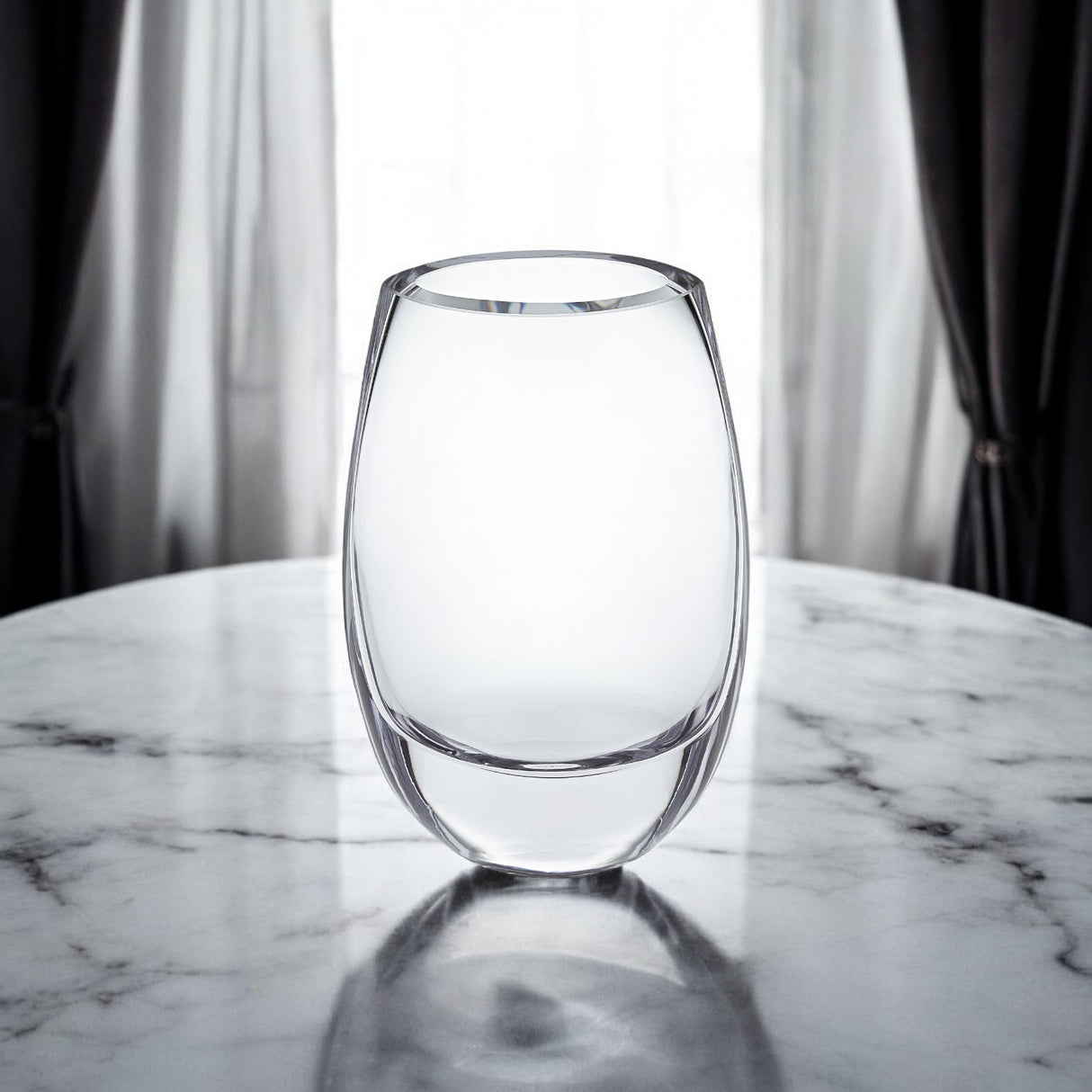 8" Clear Cylinder Crystal Glass Table Vase