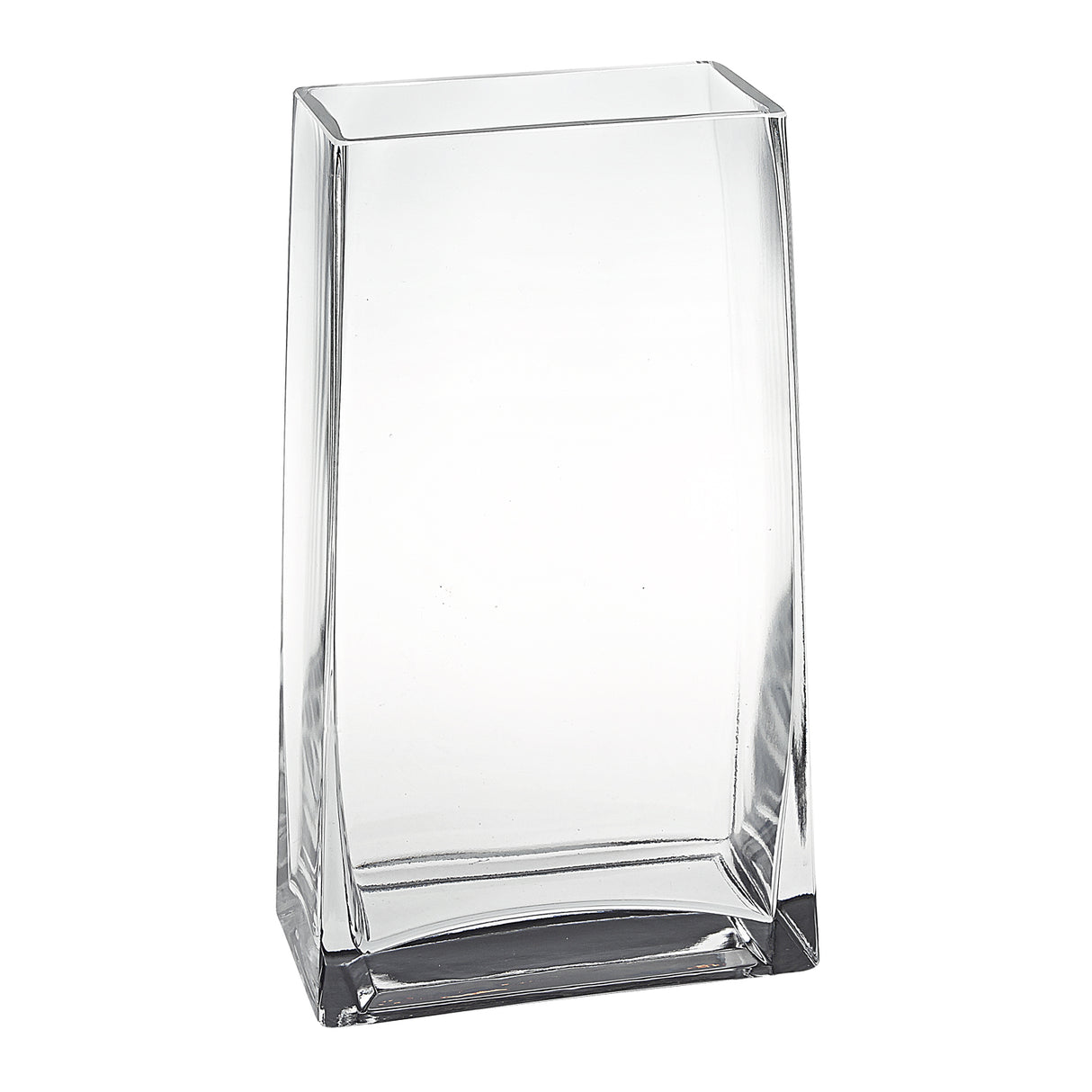 10" Clear Crystal Glass Rectangular Table Vase