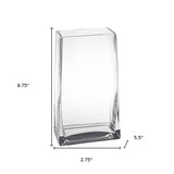 10" Clear Crystal Glass Rectangular Table Vase