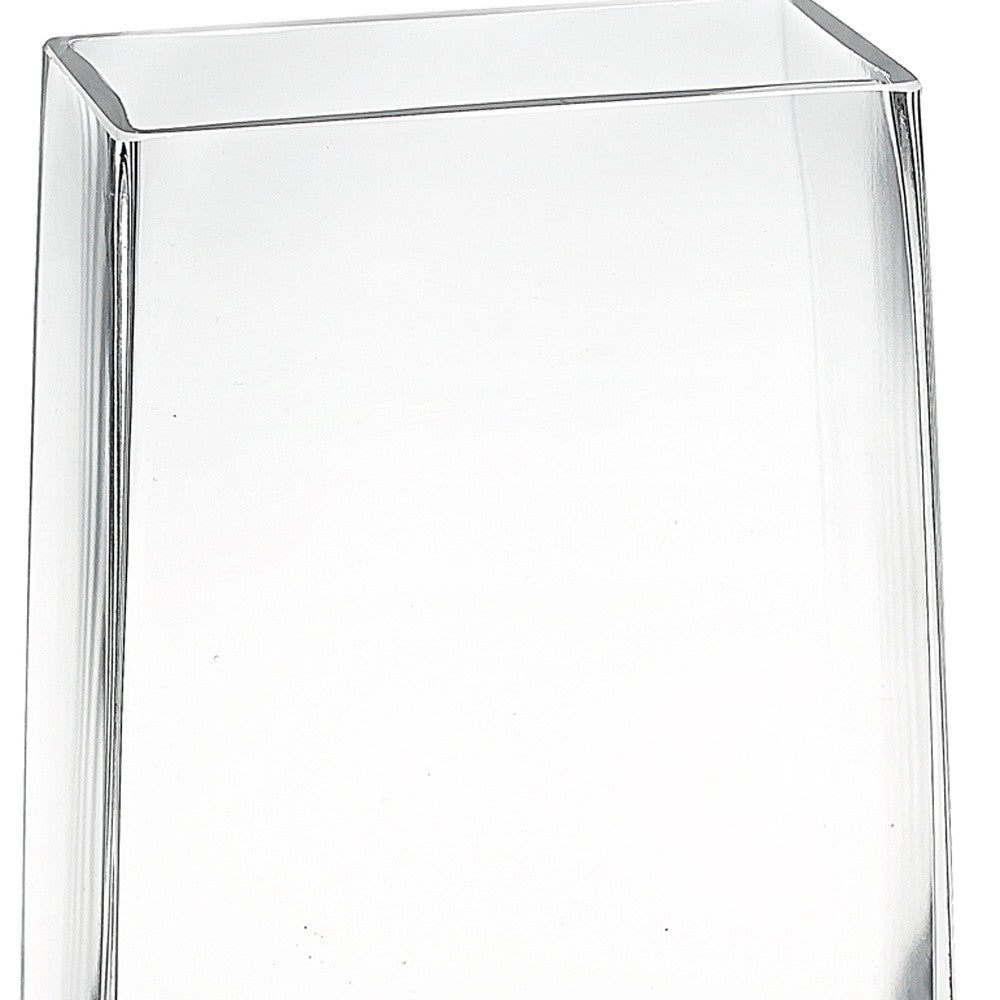 10" Clear Crystal Glass Rectangular Table Vase