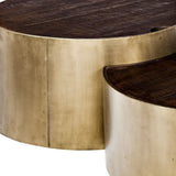 S2 39.5" & 31.25" Round Wood Nesting Coffee Tables