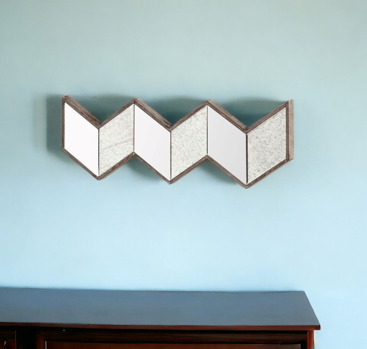 12" Natural Novelty Framed Accent Mirror