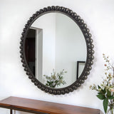 43" Round Black Metal Ball Frame Wall Mirror