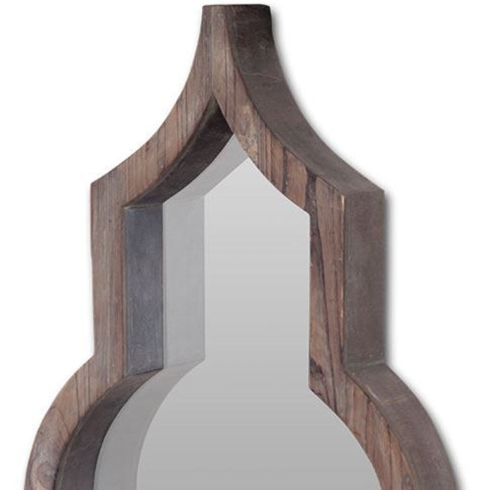 34" Dark Brown Novelty Framed Accent Mirror