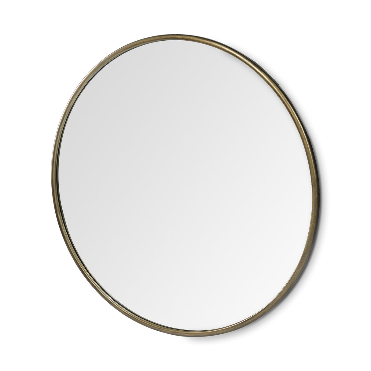 47" Round Gold Metal Frame Wall Mirror