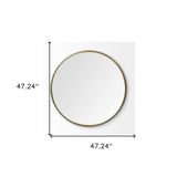 47" Round Gold Metal Frame Wall Mirror