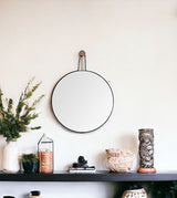 26" Black Wood Mirror