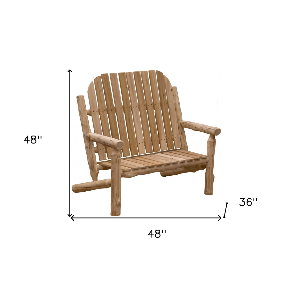 48" Natural Solid Wood Indoor Outdoor Arm Chair