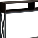 47" Brown and Black Frame Console Table With Shelves