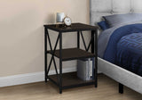 26" Rectangular Espresso Black Metal Accent Table