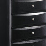 48" Black Wood Chest With Center Metal Glide