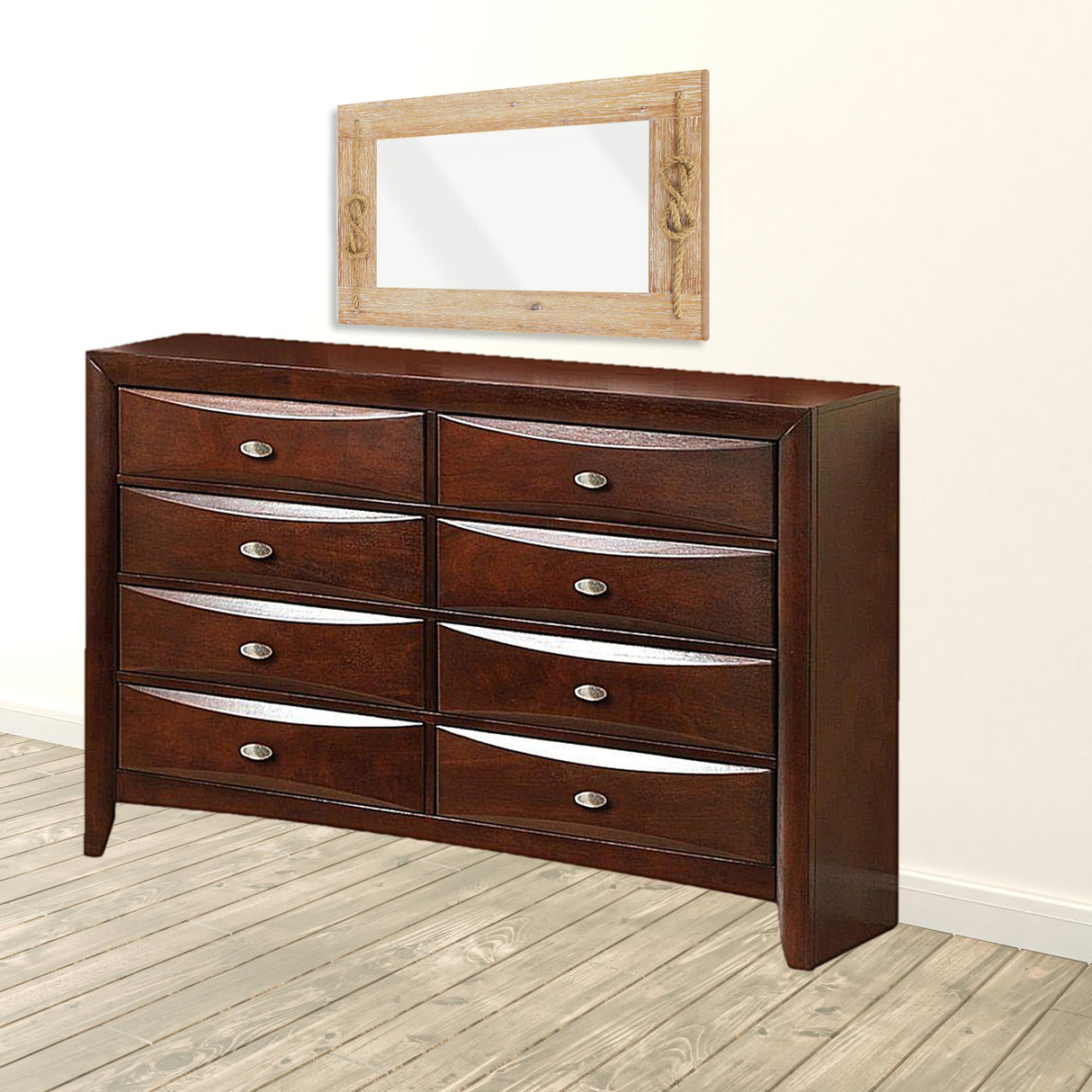 41" Espresso Wood Finish Dresser With 8 Drawers