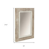 Rectangular Rustic White Wash Finish Wall Mirror