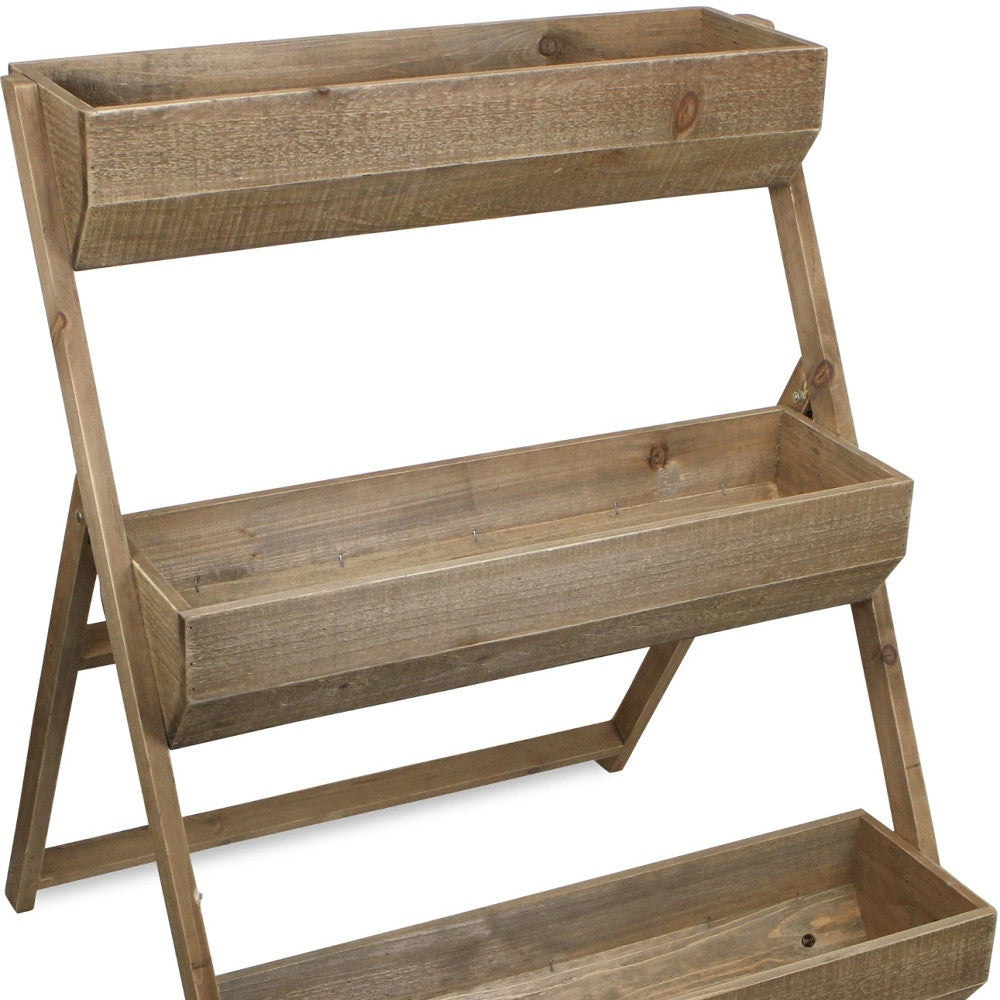 3 Tier Wooden Shelves Storage Plant Stand