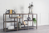 66" Brown Solid Wood Console Table With Shelves