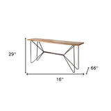 16" Brown Solid Wood Console Table