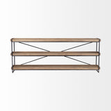 16" Brown Solid Wood Console Table