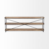 16" Brown Solid Wood Console Table