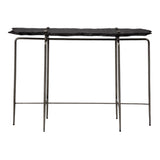 17" Black and Silver Slate Six Leg Console Table