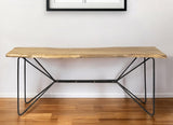 16" Brown and Black Solid Wood Abstract Console Table