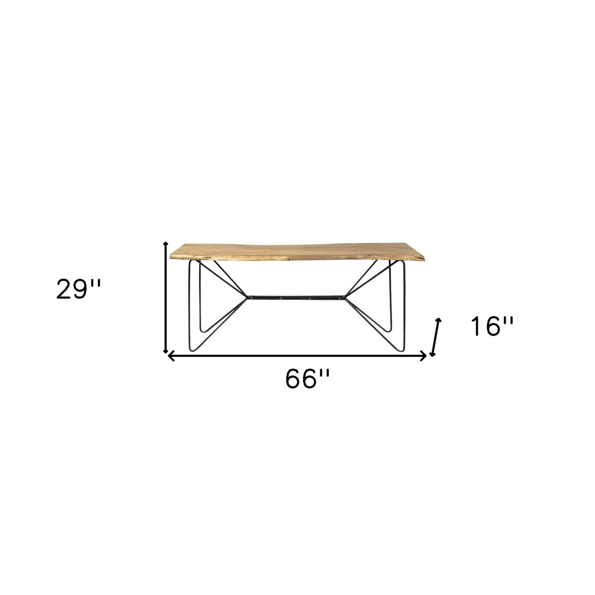 16" Brown and Black Solid Wood Abstract Console Table