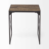 23" Brown Solid Wood Square End Table