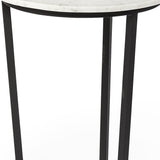 25" Black And White Marble End Table