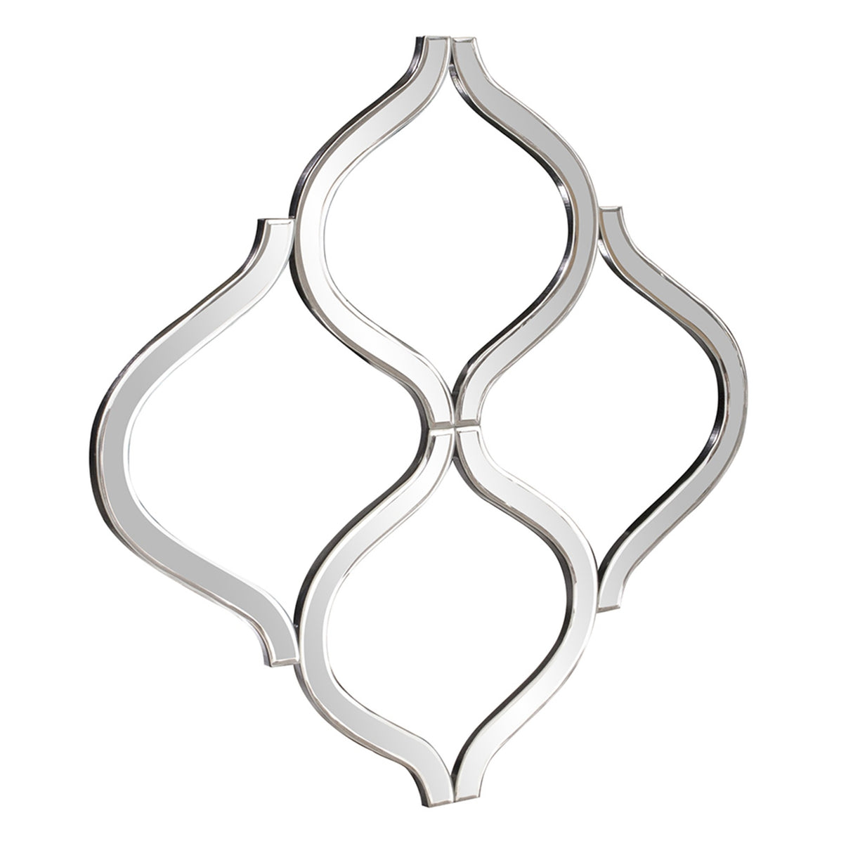 Interlocking Mirrored Curved Shapes With Beveled Edge