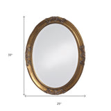 33" Gold Oval Framed Accent Mirror