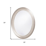 33" Silver Oval Framed Accent Mirror