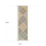 Gray and Ivory Moroccan Indoor Outdoor Area Rug