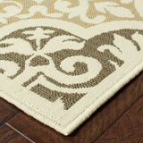 Gray and Ivory Moroccan Indoor Outdoor Area Rug