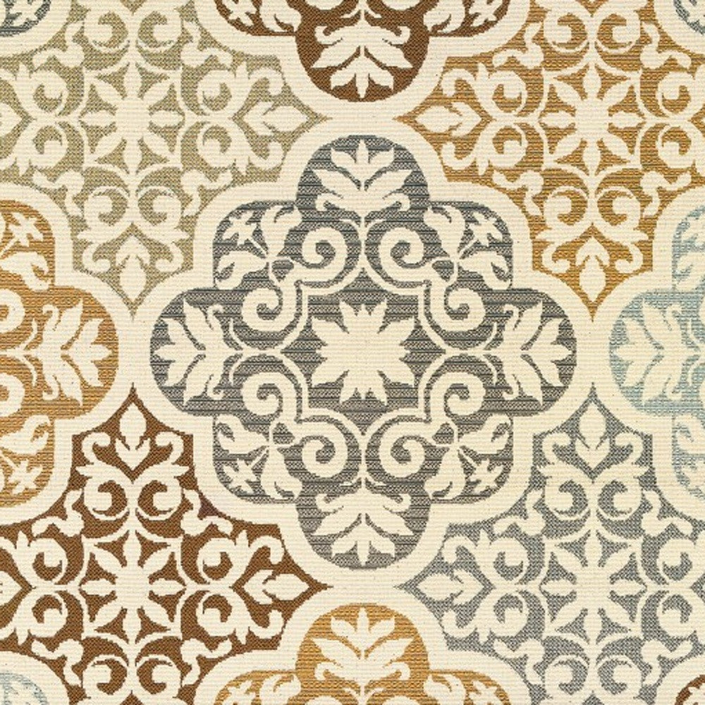 Gray and Ivory Moroccan Indoor Outdoor Area Rug