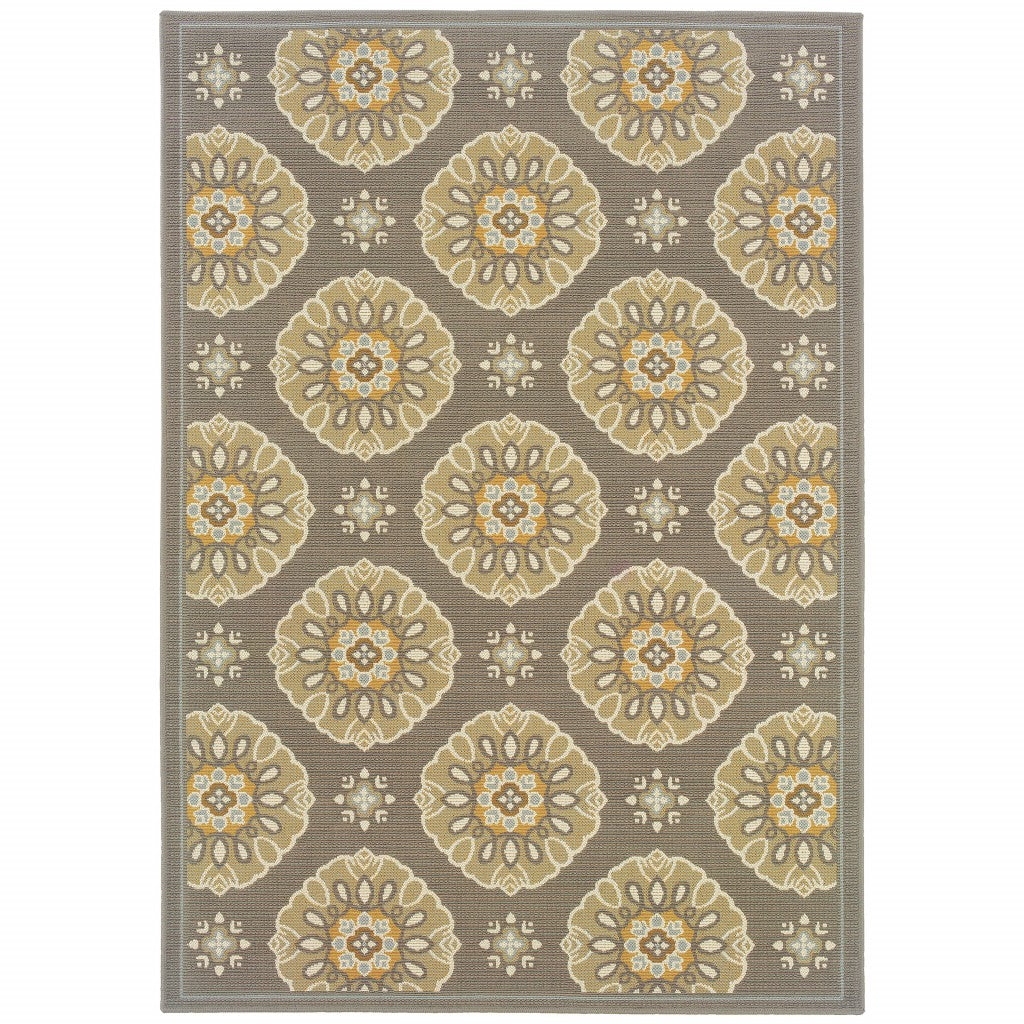 Gray Moroccan Indoor Outdoor Area Rug