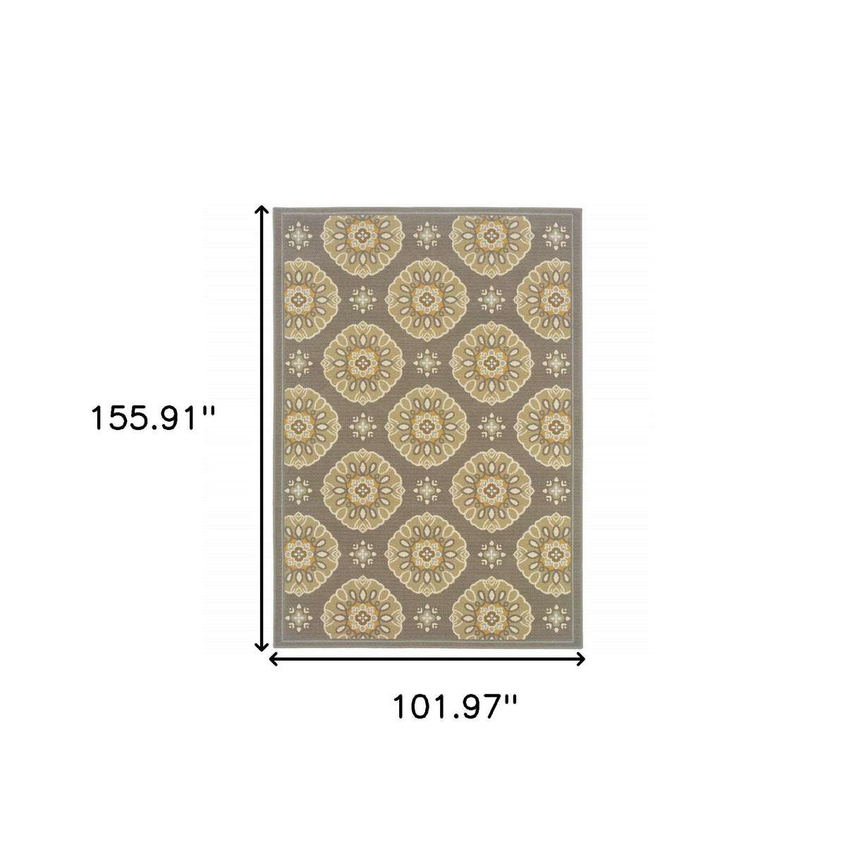 Gray Moroccan Indoor Outdoor Area Rug