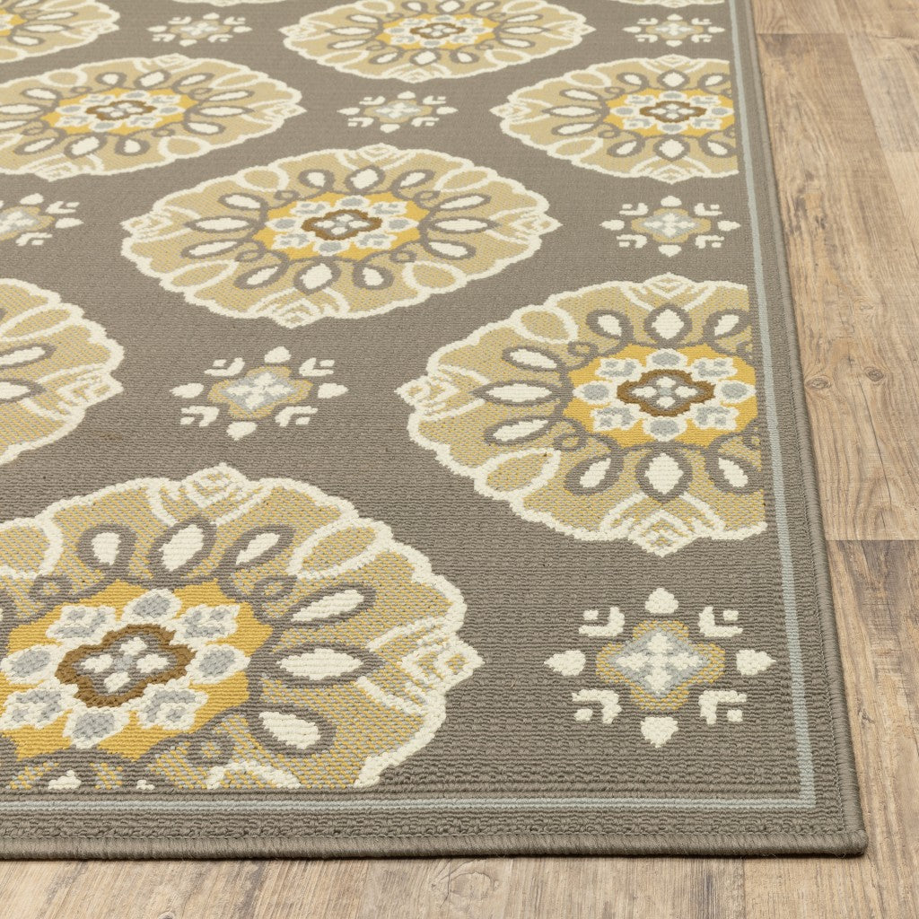 Gray Moroccan Indoor Outdoor Area Rug