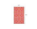 8' X 11' Pink and Orange Moroccan Indoor Outdoor Area Rug