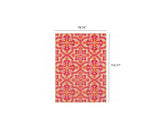 8' X 11' Pink and Orange Moroccan Indoor Outdoor Area Rug