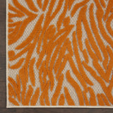 4' X 6' Orange And Ivory Abstract Stain Resistant Indoor Outdoor Area Rug